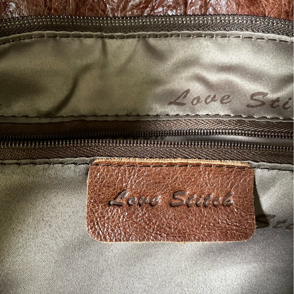 Lovestitch Luna Leather Patchwork Bag Euc - image 7